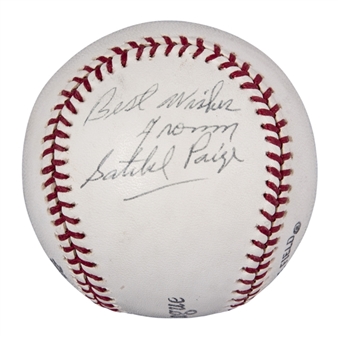Satchel Paige Single Signed Baseball (PSA/DNA)